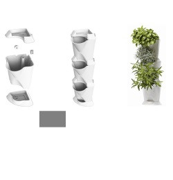 MiniGarden Corner, grijs (54 x 13 x 13 cm)