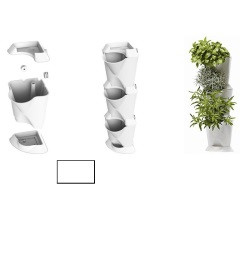 MiniGarden Corner, wit (54 x 13 x 13 cm)