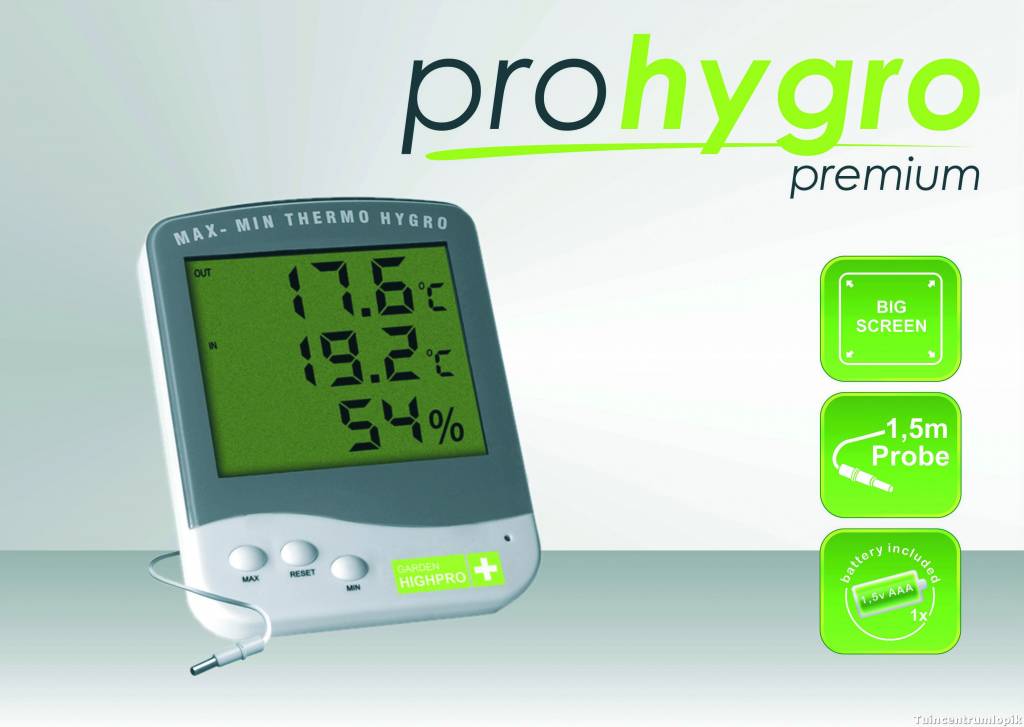 GARDEN HIGHPRO THERMO/HYDRO METER PREMIUM