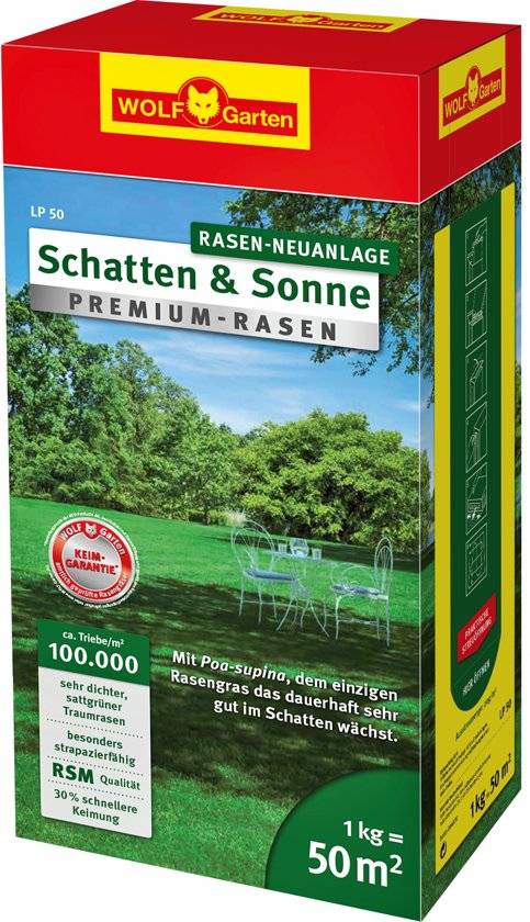 WOLF GARTEN LP50 PREMIUM GAZON GRASZAAD 1 KG = 50 M²