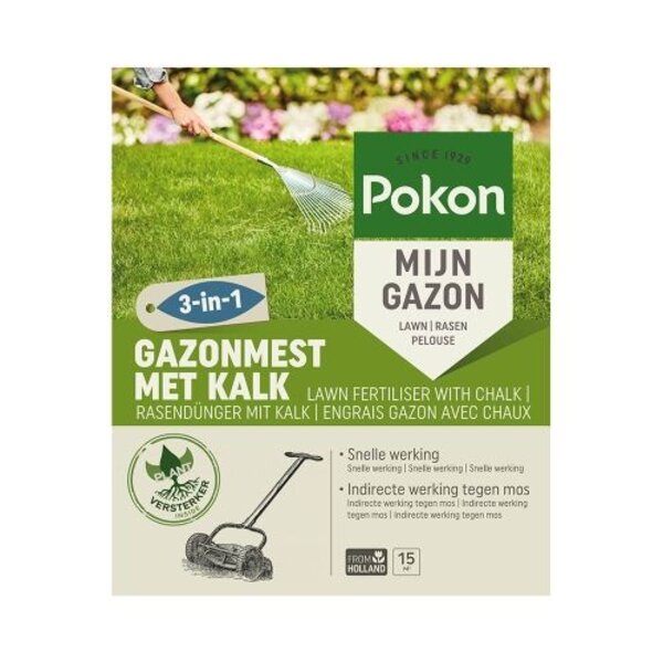 POKON  POKON GAZONMEST MET KALK 3-IN-1 15M²