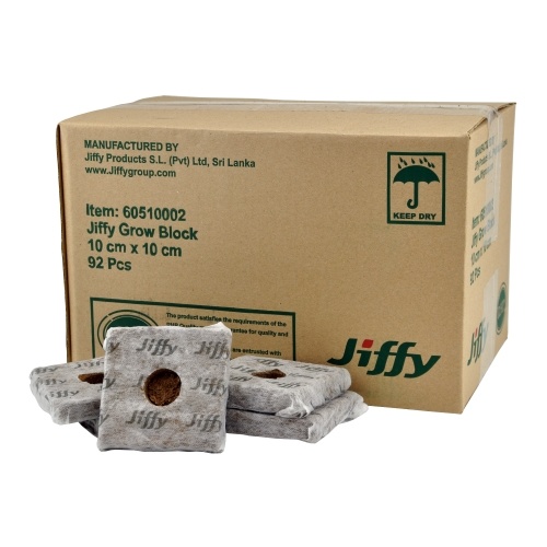 JIFFY GROW BLOCK 10 X 10 X 6.5 CM PER DOOS 92 STUKS