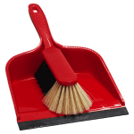 STOFFER EN BLIK ROOD KUNSTSTOF