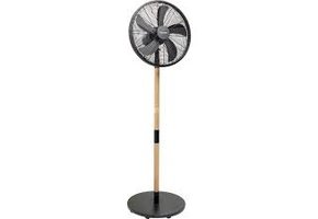 DFS45WB DESIGN STATIEFVENTILATOR 45 CM ZWART / HOUTKLEUR 50 WATT