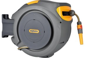 AUTO REEL WANDSLANGBOX + 30 M SLANG, KOPPELINGEN EN TUINSPUIT (25 M + 5 M GRATIS)