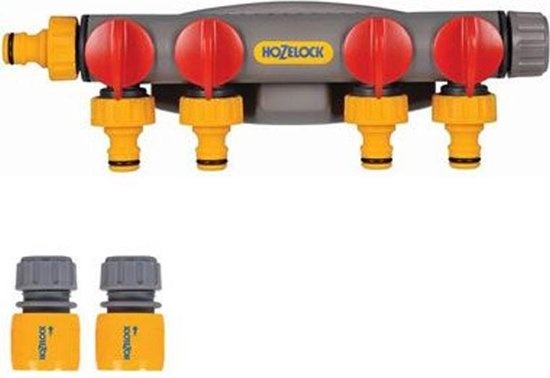 HOZELOCK 4-WEG WATERVERDELER 3/4" en 1/2''