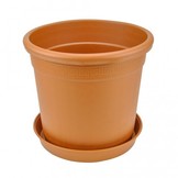 NPB PERSEO TERRACOTTA Ø30X30CM RONDE POT 18,5L + SCHOTEL