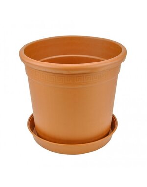 NPB PERSEO TERRACOTTA Ø30X30CM RONDE POT 18,5L + SCHOTEL