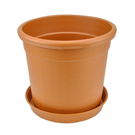 NPB PERSEO TERRACOTTA Ø30X30CM RONDE POT 18,5L + SCHOTEL