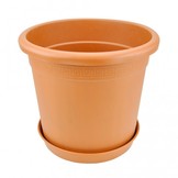 NPB PERSEO TERRACOTTA Ø33X33CM RONDE POT 25L + SCHOTEL