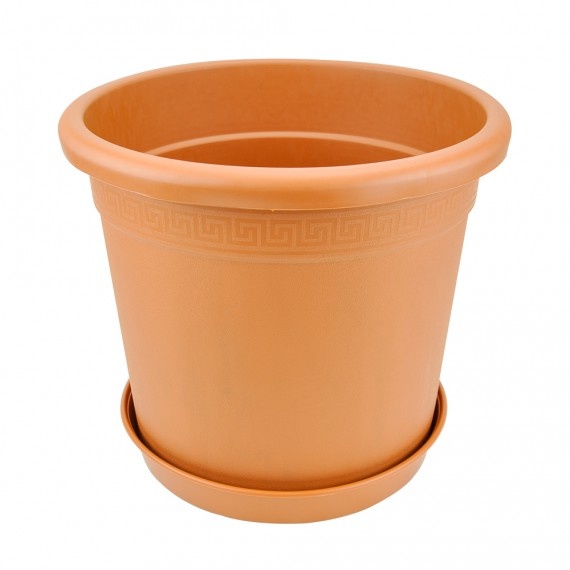 NPB PERSEO TERRACOTTA Ø33X33CM RONDE POT 25L + SCHOTEL