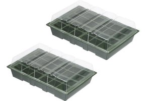 Kweekbakset - Kweekbakken - 23.5x35x10.5 cm Groen Transparant 4 stuks
