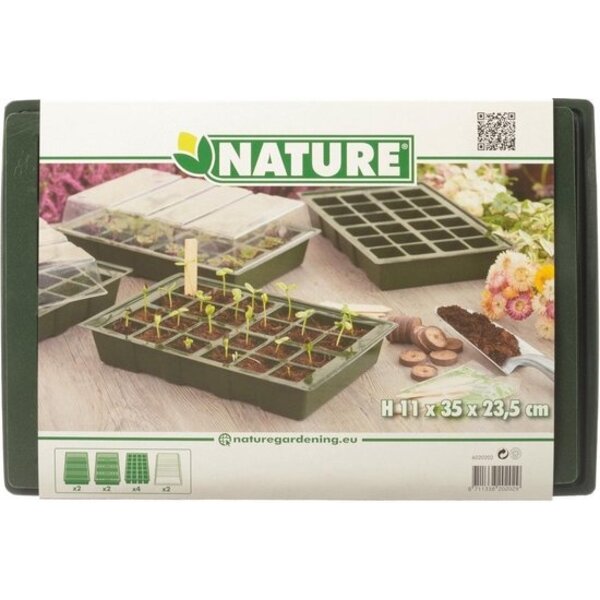 NATURE Nature Kweekbakset - Kweekbakken - 23.5x35x10.5 cm Groen Transparant 4 stuks