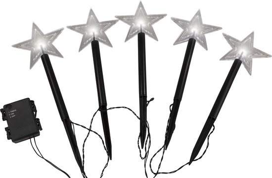 Star-Max lichtstaven Sterren 5 stuks