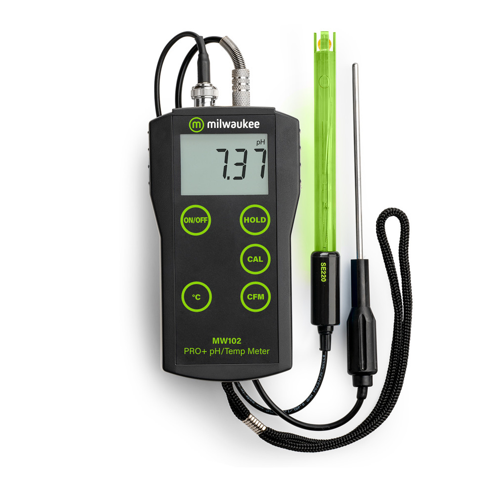 MILWAUKEE MW102-F DRAAGBARE VOEDSEL PH + TEMP METER KIT