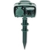 NEDIS 2-VOUDIGE TUIN STEKKERDOOS GROEN MET GRONDPEN 1.5 METER SNOER