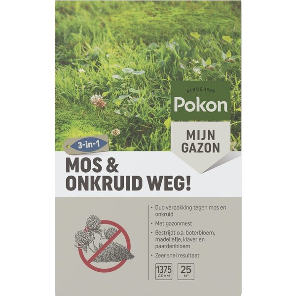 POKON  POKON MOS EN ONKRUID WEG! (3-IN-1) 1375 GRAM 25M²