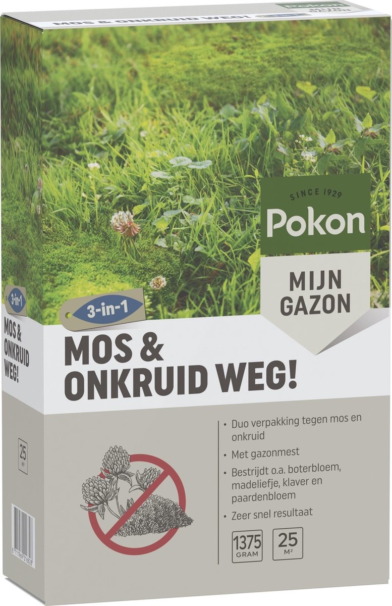 POKON MOS EN ONKRUID WEG! (3-IN-1) 1375 GRAM 25M²