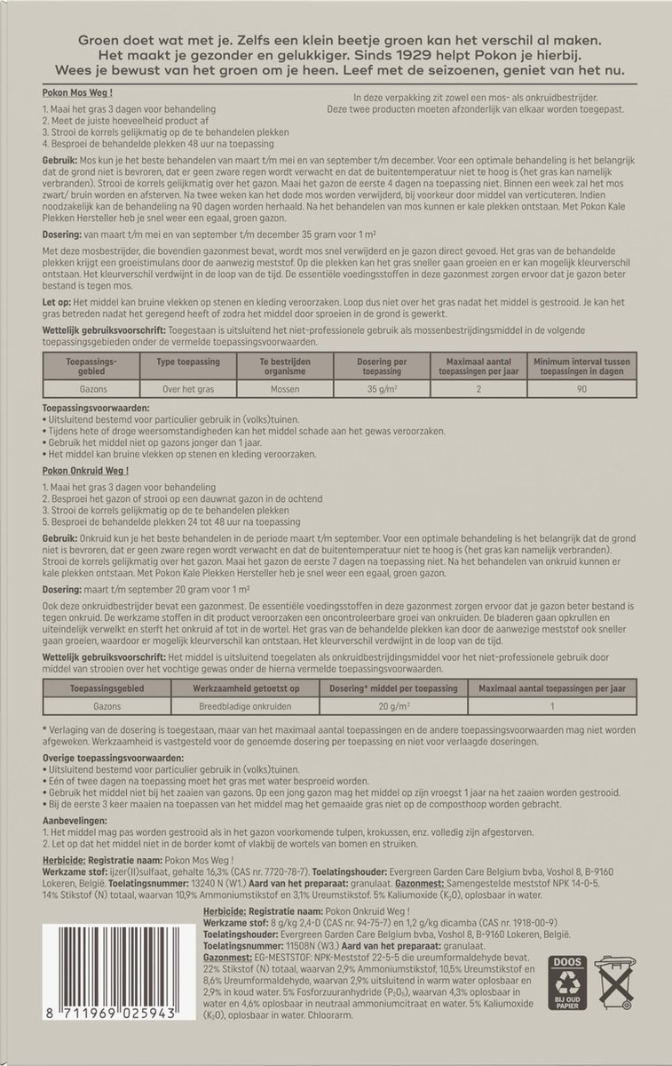 POKON MOS EN ONKRUID WEG! (3-IN-1) 2750 GRAM 50M²