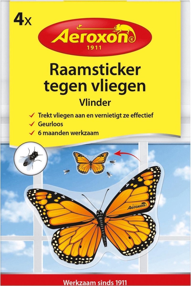 AEROXON RAAMSTICKER TEGEN VLIEGEN 4 STUKS