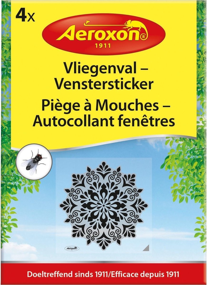 AEROXON VLIEGENVAL VENSTERSTICKER PLAKSTRIPS 4 STUKS