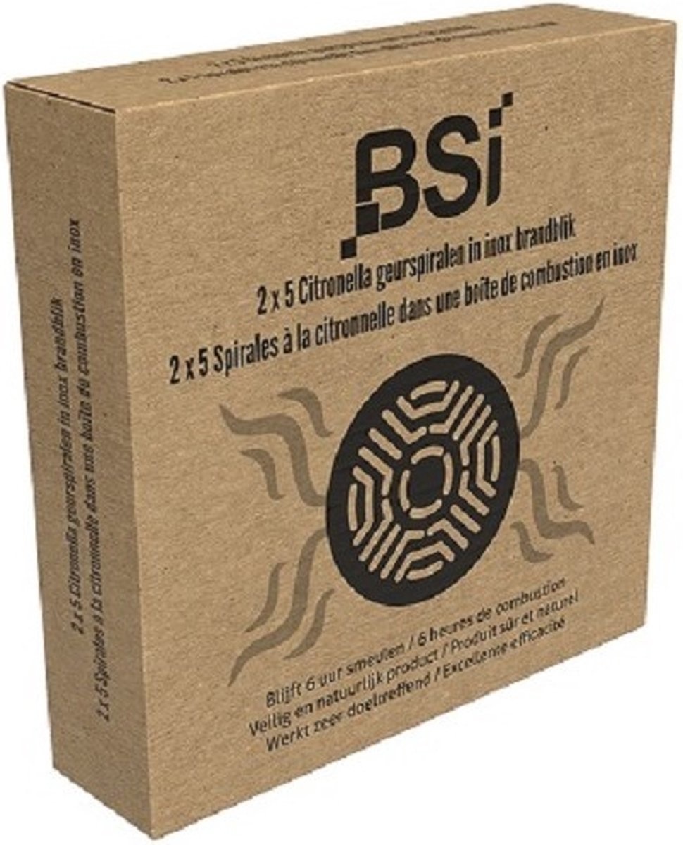BSI MUGGEN GEURSPIRAAL CITRONELLA MET BRANDBLIK