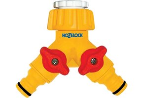 DUBBELE KRAANAANSLUITING 3/4" EN 1/2"