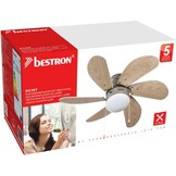 BESTRON DC30T PLAFONDVENTILATOR MET VERLICHTING 75 CM WIT / HOUT 50 WATT