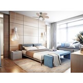 BESTRON DC30T PLAFONDVENTILATOR MET VERLICHTING 75 CM WIT / HOUT 50 WATT