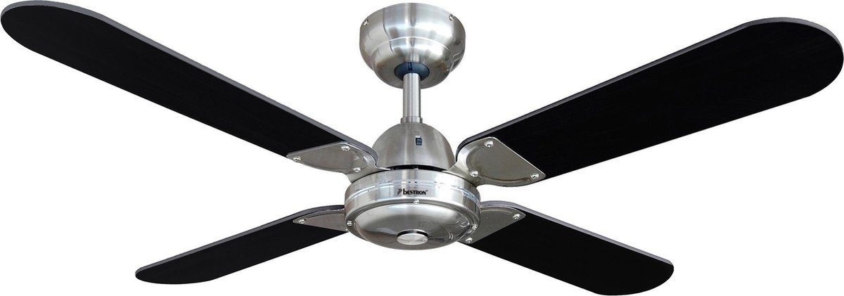 BESTRON DCF42BR PLAFONDVENTILATOR MET AFSTANDSBEDIENING 102 CM RVS / ZILVER / ZWART 50 WATT