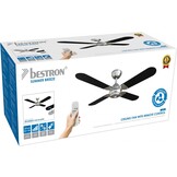 BESTRON DCF42BR PLAFONDVENTILATOR MET AFSTANDSBEDIENING 102 CM RVS / ZILVER / ZWART 50 WATT