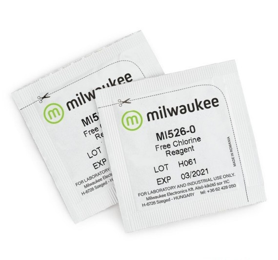 MILWAUKEE MI526-100 VRIJE CHLOOR REAGENS 100 TESTS VOOR MILWAUKEE MW10