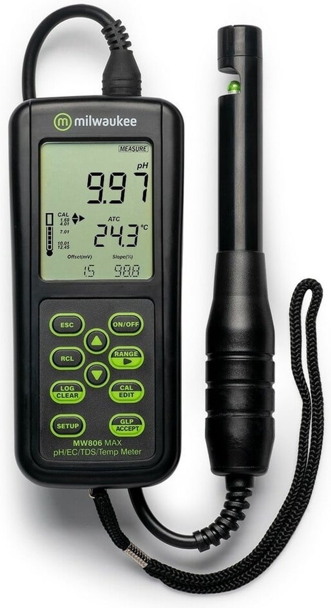 MILWAUKEE MW806 MAX 4-IN-1 COMBI METER / DATALOGGER MET USB (pH/EC/TDS/TEMP)
