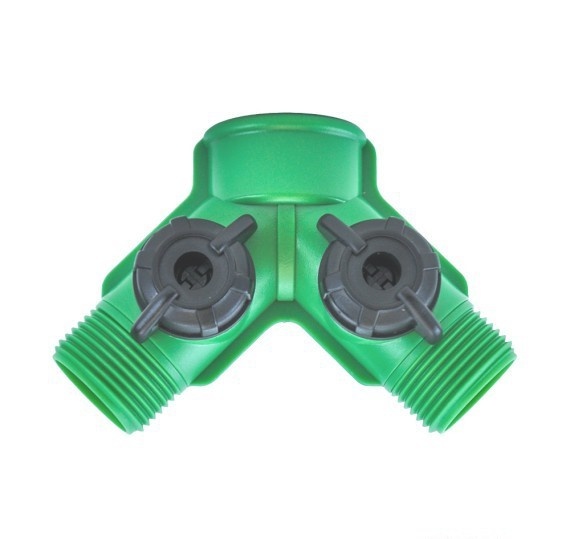 XCELLENT 2-WEG WATERVERDELER MET KRAANTJES (1 X 3/4" BINNENDRAAD EN 2 X 3/4" BUITENDRAAD)