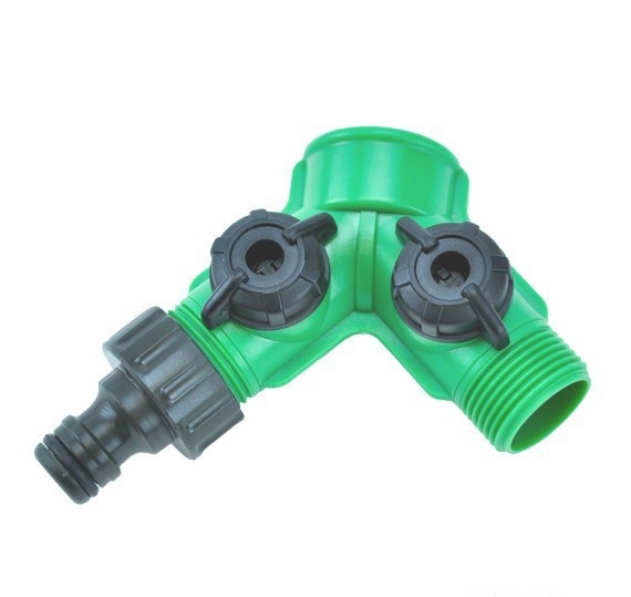 XCELLENT 2-WEG WATERVERDELER MET KRAANTJES (1 X 3/4" BINNENDRAAD / BUITENDRAAD EN 1 X GARDENA AANSLUITING)