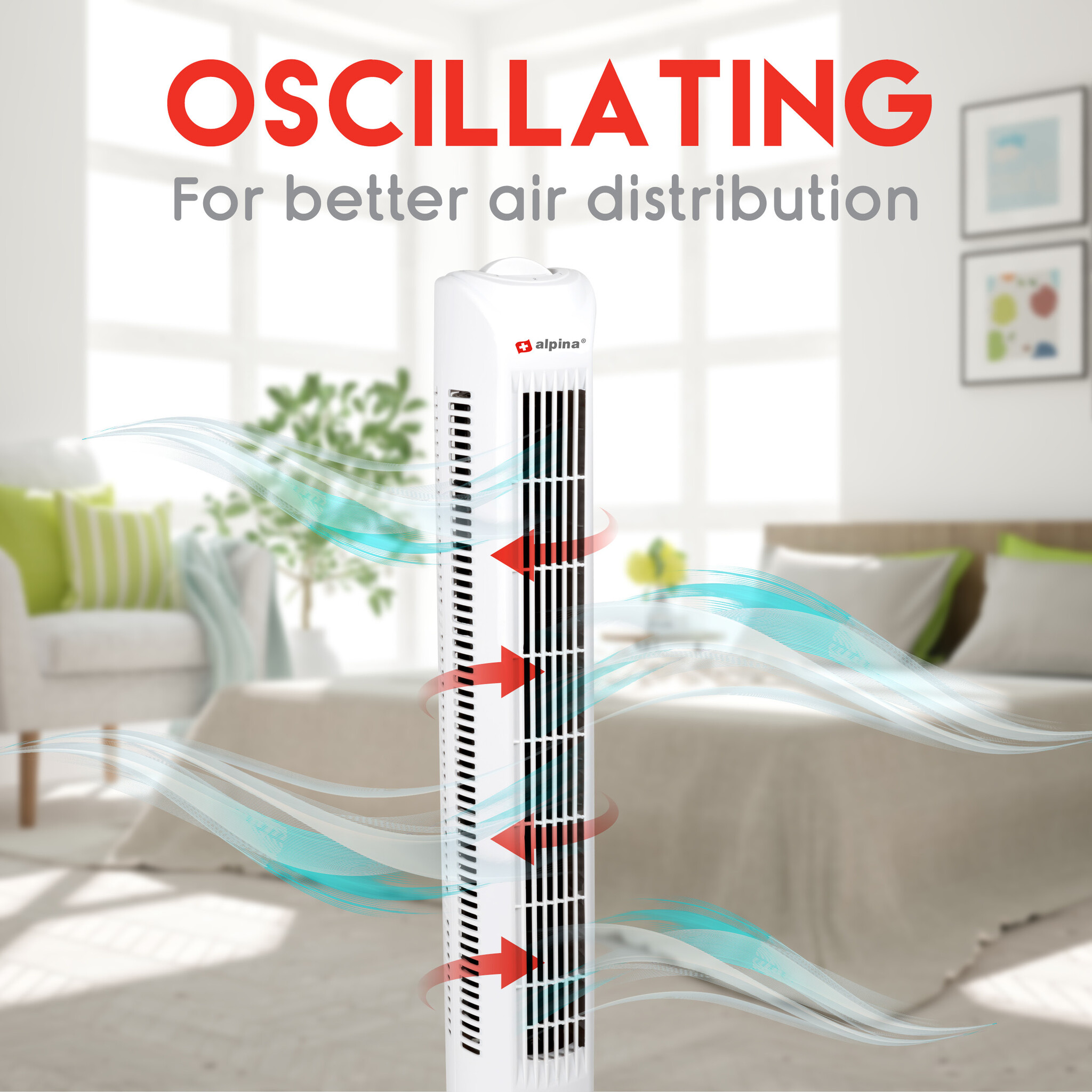 alpina Torenventilator 45 Watt Wit
