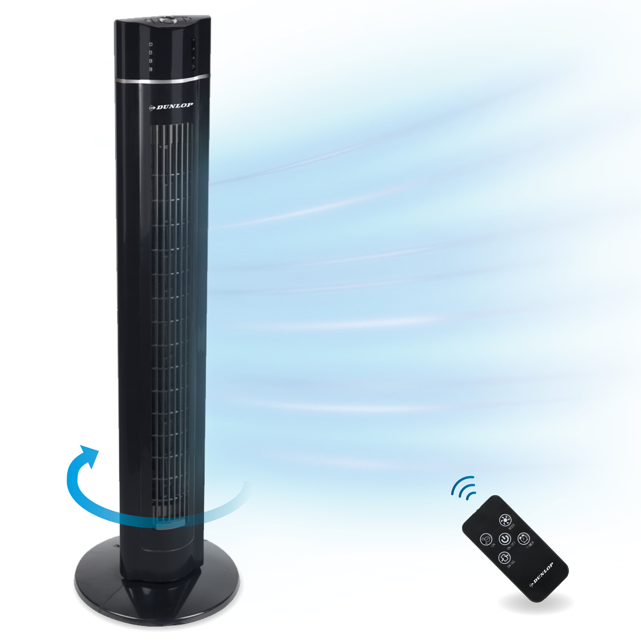 Dunlop Torenventilator Zwart met Timer