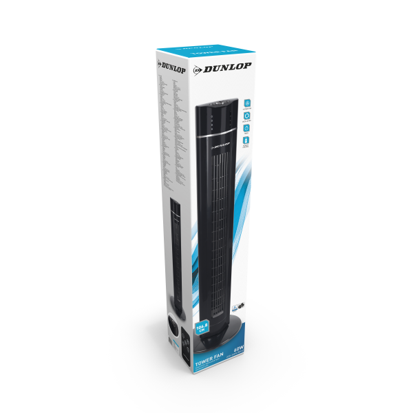 Dunlop Torenventilator Zwart met Timer