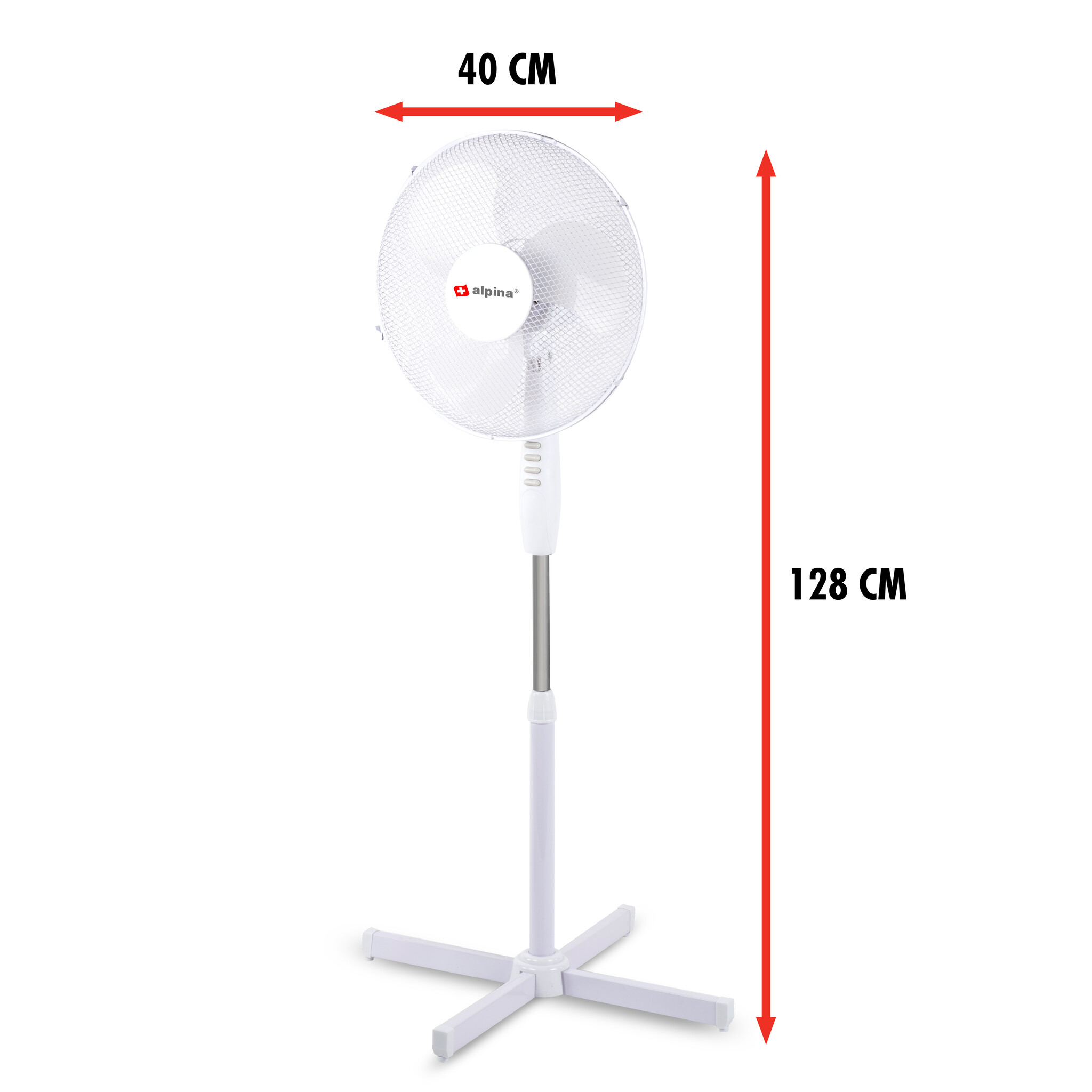 alpina Ventilator Staand Ø 40 cm Wit