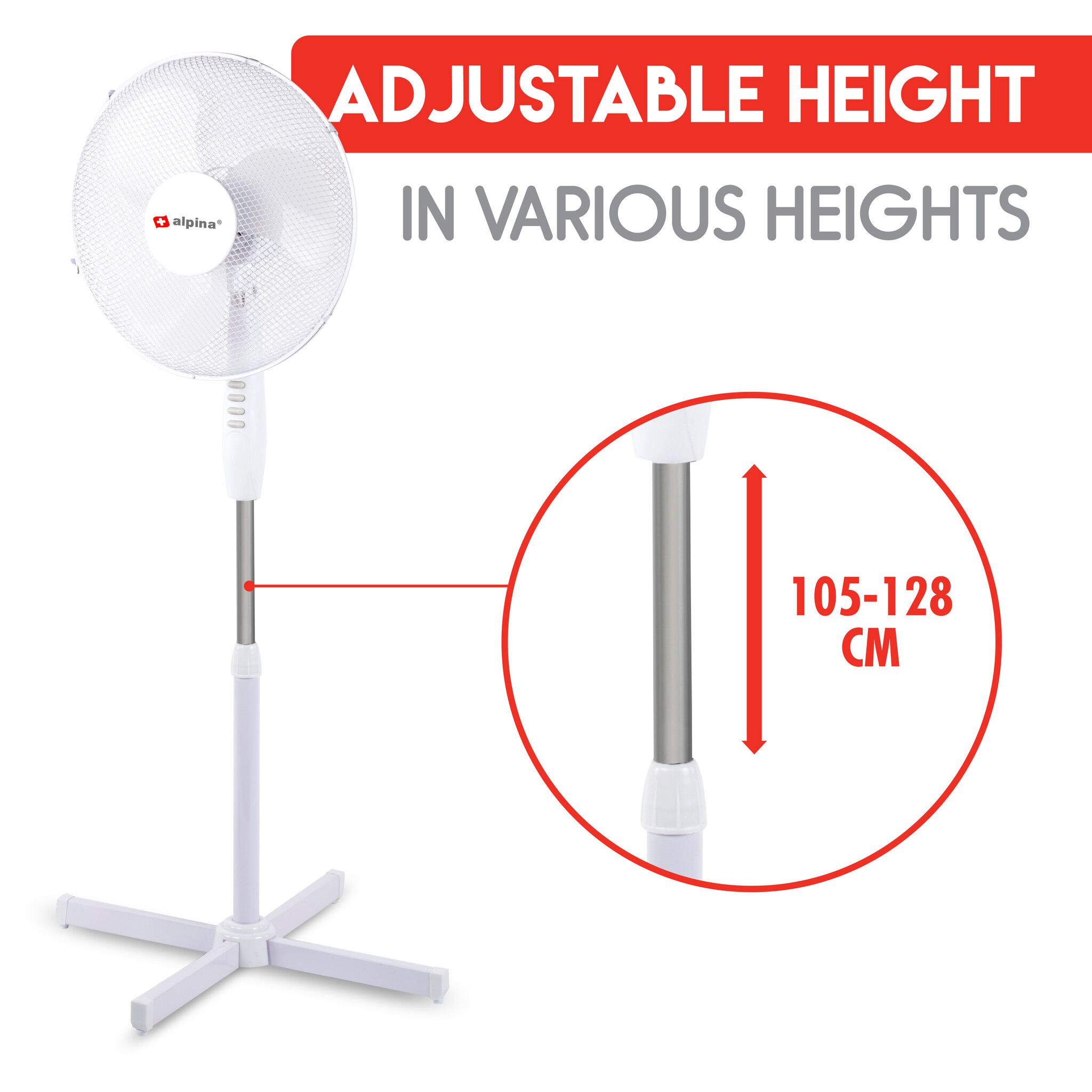 alpina Ventilator Staand Ø 40 cm Wit