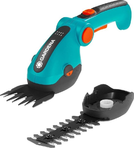 GARDENA ACCU GRASSCHAAR SET COMFORTCUT LI MET HEGGENSCHAAR 18CM, STEEL EN WIELEN