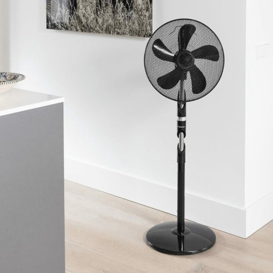 BESTRON ASF40DZ DESIGN STATIEFVENTILATOR 40 CM ZWART 55 WATT