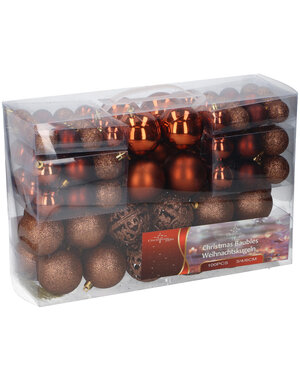 Christmas Gifts Plastic Kerstballen 100 Stuks Koper-Bruin