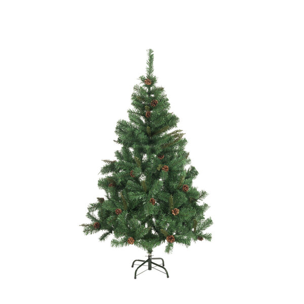 Christmas Gifts Kunstkerstboom - Spar met Dennenappels - Kerstdecoratie voor Binnen - 980 Takken - 210 cm - Groen