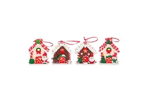 Gingerbread houses led display 4 ass