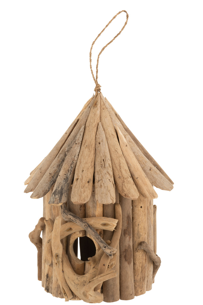 J-Line Vogelhuisje Driftwood Natural Large | Duurzaam Groot Vogelverblijf