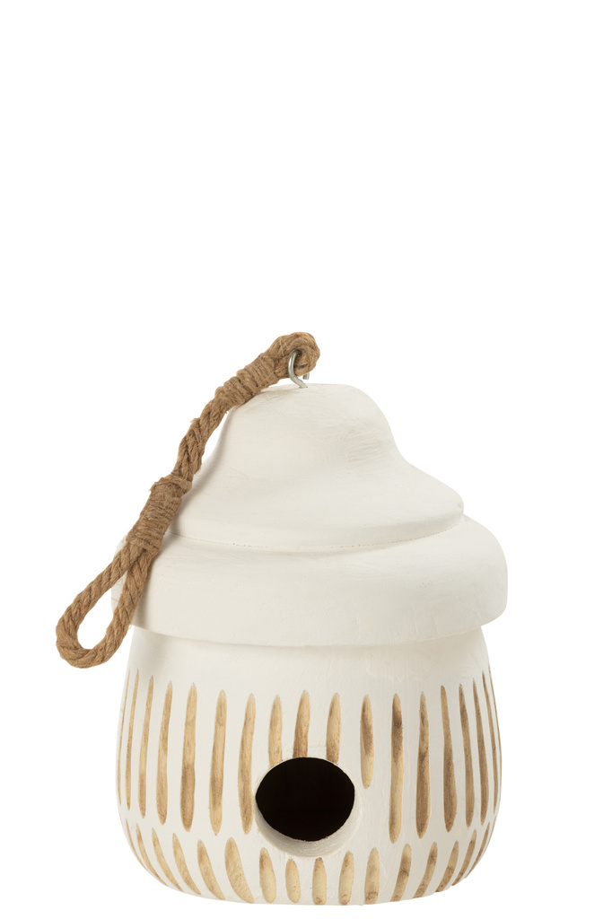 J-Line Vogelhuisje Ying – Hout Wit