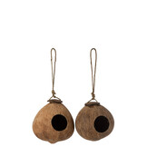 J-Line Kokosnoot Huis Bruin Naturel Groot – Natuurlijke Schuilplaats voor Tuinvogels