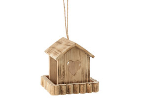 J-Line Vogelhuis met Rand Hout Beige – Stijlvolle Schuilplaats voor Tuinvogels