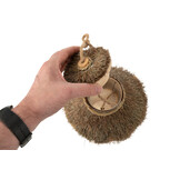 J-Line Vogelhuis Hangend met Voederbak Hout/Gedroogd Gras Natuurlijk – Functionele en Decoratieve Vogelschuilplaats